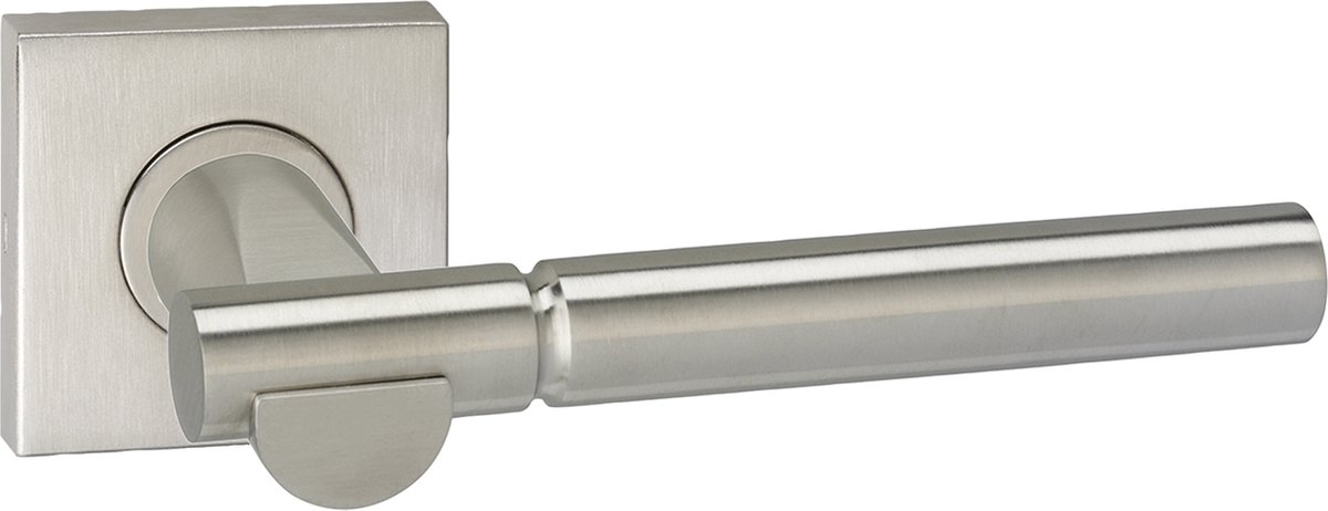Impresso Bretton Deurklink – Deurbeslag – Vierkant – Rozet – Zilver