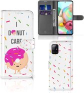Smartphone Hoesje Geschikt voor Samsung Galaxy A71 Bookcase met Quotes Donut Cadeautjes voor Meisjes