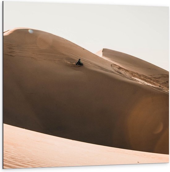 Dibond - Motorcross in de Woestijn - Foto op Aluminium (Wanddecoratie van metaal)
