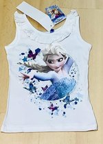 Disney Frozen mouwloos t-shirt - katoen - wit - maat 98/104 (4 jaar)