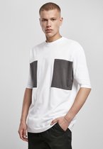 Urban Classics Heren Tshirt -2XL- Big Double Pocket Wit/Grijs