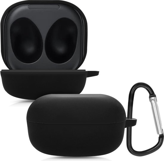 kwmobile hoes geschikt voor Samsung Galaxy Buds 2 Pro / Buds 2 / Buds Live - Siliconen cover voor oordopjes in zwart