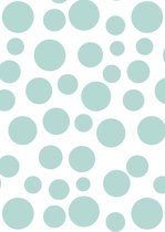 Inpakpapier met grote Mint Bubbels- Breedte 70 cm - 200m lang
