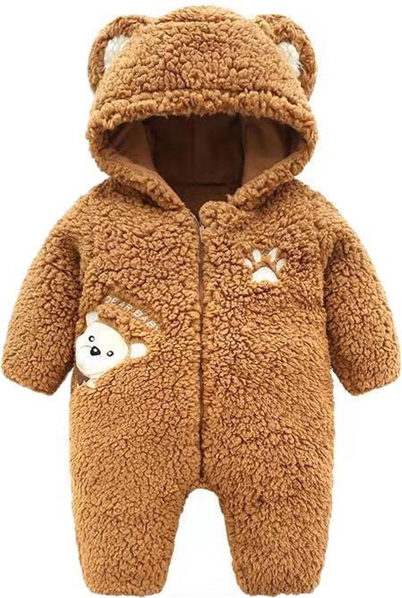 Budino® Baby Onesie - Baby Romper - Baby Pyjama - Baby Pakje - Baby Verkleedkleding - Carnavalskleding - Dier - Dear Beer - Beige — afbeelding 8