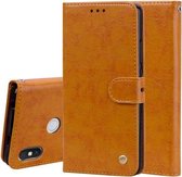 Business Style Oil Wax Texture Horizontale Flip Leather Case voor Geschikt voor Xiaomi Redmi S2, met houder & kaartsleuven & portemonnee (bruin)