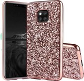 Glittery Powder Shockproof TPU Case voor Huawei Mate 20 Pro (Rose Gold)