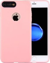 Voor iPhone 8 Plus & 7 Plus ultradunne TPU Frosted beschermende achterkant van de behuizing (roze)