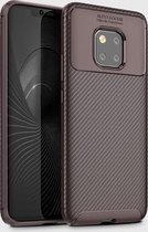 Beetle Shape Carbon Fiber Texture Shockproof TPU Case voor Huawei Mate 20 Pro (bruin)