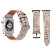 Voor Apple Watch Series 3 & 2 & 1 42 mm eenvoudige mode lederen cowboy patroon horlogebandje (lichtgrijs)