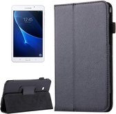 Voor Galaxy Tab A 7.0 / T280 Litchi Texture magnetische horizontale flip lederen tas met houder (zwart)