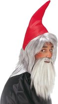 3x stuks kaboutermuts met baard voor volwassenen - Carnaval verkleed set - Dwergen/kabouters