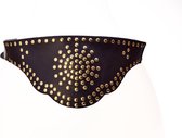 Elvy Fashion - Studs Belt Women 40020 - Black Gold - Size 75