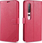 Voor xiaomi mi 10/10 pro AZNS schapenvacht textuur horizontale flip lederen case met houder & kaartsleuven & portemonnee (rood)