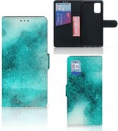 GSM Hoesje Geschikt voor Samsung Galaxy A02s Flip Cover Geschikt voor Samsung M02s Fotohoesje Painting Blue