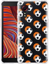 Hoesje Geschikt voor Samsung Galaxy Xcover 5 - Soccer Ball Orange Shadow