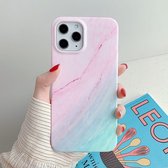 Apple iPhone 12 Pro Max Hoesje - Mobigear - Marble Serie - TPU Backcover - Blauw / Roze - Hoesje Geschikt Voor Apple iPhone 12 Pro Max