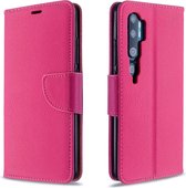 Voor Xiaomi CC9 Pro / Note 10 / Note 10 Pro Litchi Texture Pure Color Horizontale Flip PU Leather Case met houder & kaartsleuven & portemonnee & Lanyard (Rose Red)