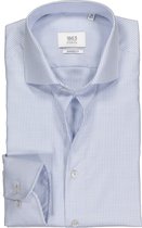 ETERNA 1863 modern fit premium overhemd - 2-ply structuur heren overhemd - lichtblauw met wit pied de poule - Strijkvrij - Boordmaat: 44