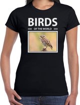 Dieren foto t-shirt Steenuil - zwart - dames - birds of the world - cadeau shirt Steenuilen liefhebber XL