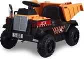 Kijana Elektrische Kinder Kiepwagen - Werkende Koplampen - 12V Accu - Zwart, Geel