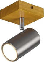 LED Plafondspot - Torna Milona - GU10 Fitting - 1-lichts - Rond - Mat Nikkel - Aluminium