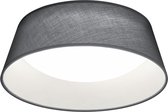 LED Plafondlamp - Plafondverlichting - Torna Pinton - 14W - Warm Wit 3000K - Rond - Mat Grijs - Textiel