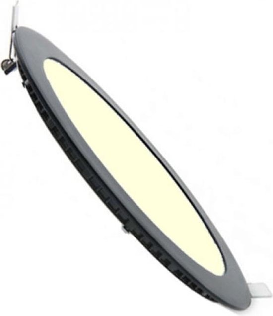 LED Downlight Slim - Inbouw Rond 3W - Dimbaar - Warm Wit 3000K - Mat Zwart Aluminium - Ø90mm