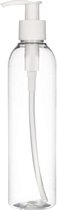 6x Bouteille Plastique 250 ml Pompe Distributrice - Basic Round - PET Plastique sans BPA - Bouteilles en Plastique Rechargeables, Pompe, Bouteilles Vides, Flacons Shampoo - Transparent - Ronde - Lot de 6 Pièces