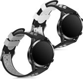 kwmobile 2x armband voor Huawei Watch GT2 (46mm) - Bandjes voor fitnesstracker in zwart / wit / zwart / grijs