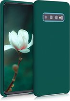 kwmobile telefoonhoesje voor Samsung Galaxy S10 - Hoesje met siliconen coating - Smartphone case in turqoise-groen