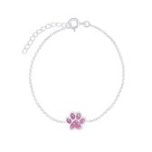 Zilveren kinderarmband roze hondenpoot | armband | dierenpoot armbandje Meisje Zilver | Zilverana | Sterling 925 Silver