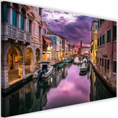 Schilderij Ochtend in Venetië, 2 maten, paars, Premium print