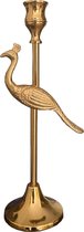Gouden kandelaar pauw 'Saphar' Lumbuck - Goud metalen dieren kandelaar / kaarsenhouder