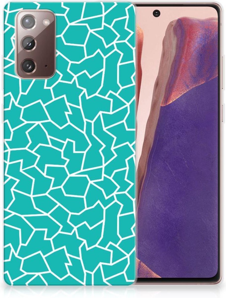 Samsung Note 20 Hoesje maken Cracks Blue