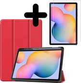 Samsung Galaxy Tab S6 Lite Hoes Cover Met Uitsparing S Pen En Screenprotector - Rood