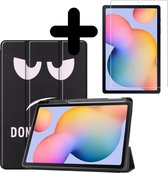 Hoes Geschikt voor Samsung Galaxy Tab S6 Lite Hoes Book Case Hoesje Trifold Cover Met Uitsparing Geschikt voor S Pen Met Screenprotector - Hoesje Geschikt voor Samsung Tab S6 Lite Hoesje Bookcase - Don't Touch Me