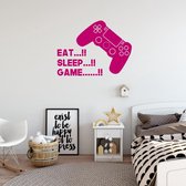 Muursticker Eat, Sleep Game -  Roze -  140 x 105 cm  -  baby en kinderkamer - jongens  engelse teksten  baby en kinderkamer  alle - Muursticker4Sale