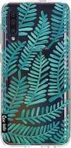 Casetastic Samsung Galaxy A50 (2019) Hoesje - Softcover Hoesje met Design - Turquoise Fronds Print