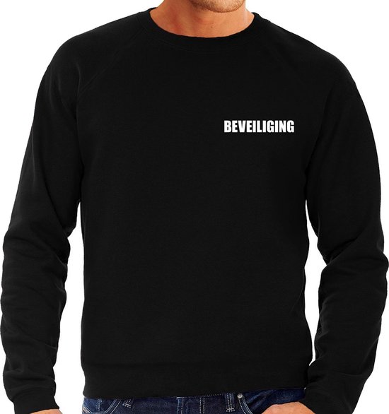 Beveiliging sweater / trui zwart voor heren - bedrukking aan voor- en  achterkant -... | bol.com