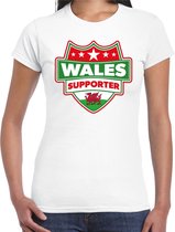 Wales supporter schild t-shirt wit voor dames - Wales landen t-shirt / kleding - EK / WK / Olympische spelen outfit 2XL