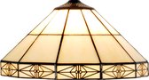 LumiLamp Lampenkap Tiffany Ø 32x16 cm Beige Glas Driehoek Glazen Lampenkap