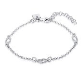 Twice As Nice Armband in zilver, forcat ketting en 3 in elkaar gewoven krullen  16 cm+3 cm