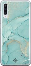 Samsung A70 hoesje siliconen - Marmer mint groen | Samsung Galaxy A70 case | mint | TPU backcover transparant