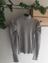 Trui met pofmouwen en goudkleurige knopen aan de mouwen Trui Meisjes Trui Maat 140/146