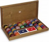 Dal Negro Pokerset Met Chiphouder 41 X 21 X 5,5 Cm Hout Bruin