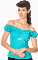 Dancing Days Off shoulder top -XS- SOPHIA Blauw