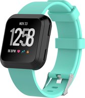 Siliconen Smartwatch bandje - Geschikt voor  Fitbit Versa / Versa 2 silicone band - aqua - Maat: L - Horlogeband / Polsband / Armband