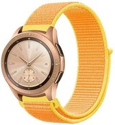 Nylon Smartwatch bandje - Geschikt voor  Samsung Galaxy Watch 42mm nylon band - lichtgeel - Horlogeband / Polsband / Armband