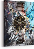 Canvas Experts doek met ROLEX horloge maat 100x70CM *ALLEEN DOEK MET WITTE RANDEN* Wanddecoratie | Poster | Wall art | canvas doek |
