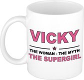 Vicky The woman, The myth the supergirl cadeau koffie mok / thee beker 300 ml